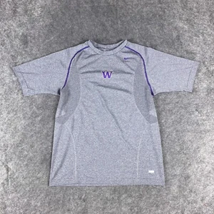 Washington Huskies Shirt Mens Small Gray Purple Short Sleeve Nike Pro Seamless - Picture 1 of 14