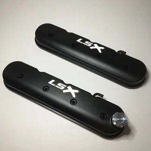 Tall LS Valve Covers With LSX Logo Black W/White LSX 241-407 - Picture 1 of 3