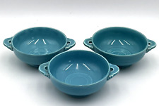 3 Fiesta Ware 1936-1959 Turquoise Cream Soup Bowls