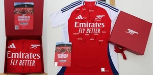 2024-25 Arsenal Home Shirt Squad Signed inc. Saka, Odegaard & Raya Official COA - Picture 1 of 6