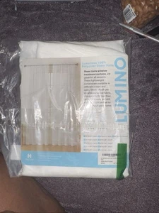 Set Of 2Lumino Luxurious 100% Polyester Sheer Voile White 54x54 - Picture 1 of 1