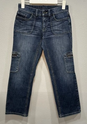 Pantalones de mezclilla cargo Vera Wang Simply Vera para mujer talla 2P azul oscuro bolsillos laterales Foto 1 de 4