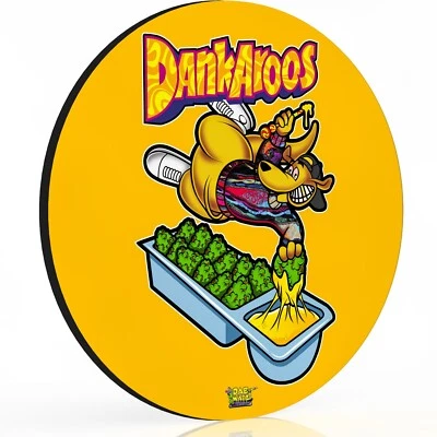Dankaroos Parody Mousepad - 7.5 inch circle mousepad - Stoner 420 gift - Gold - Image 1 of 2