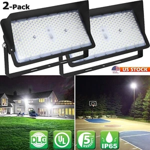 2 Pack 42000LM LED Stadium Lights Outdoor 1500 Watts Equivalent Wider Lighting - Picture 1 of 15