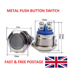 Push Button Switch Easy fit Self-reset Momentary Car Alarm 16mm Metal