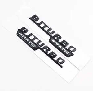 MERCEDES AMG GLOSSY BITURBO 4MATIC BADGE / EMBLEM FOR A B C E S CLASS CLA CLS UK - Picture 1 of 1