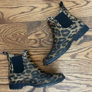 JOULES Chelsea Cheetah Animal Print Rain Boots Waterproof US 6 - Picture 1 of 6