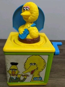 Vintage Sesame Street Big Bird Jack In The Box Kid Dimension 1985 Music Tested - Picture 1 of 9