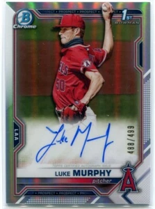 LUKE MURPHY 2021 Bowman Chrome Prospect REFRACTOR AUTO Autograph Angels /499 - Picture 1 of 1