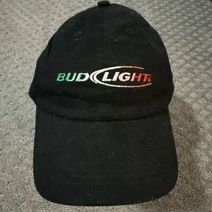 Bud Light Cap hat Adjustable Baseball Budweiser Green White Red Strap Black - Picture 1 of 5