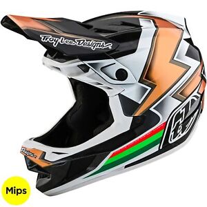 Troy Lee Designs D4 Carbon MIPS Helmet TLD BMX MTB DH Downhill Ever - Black/Gold
