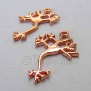 Nerve Cell Charms 33mm Science Biology Rose Gold Pendants C3347 - 5, 10 Or 20PCs - Picture 1 of 9