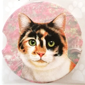 Calico Katze Saugfähig Auto Untersetzer Steinzeug Halten Auto Getränkehalter Trocken für Katzenliebhaber - Bild 1 von 2