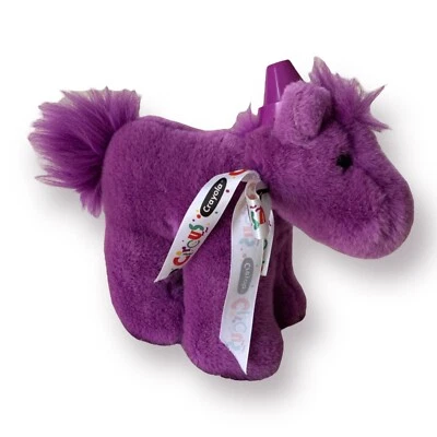 Poni de peluche púrpura vintage de Crayola Crayons Horse 1989 peluche Binney Foto 1 de 4