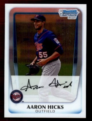 2011 Bowman Chrome Prospects #BCP172 Aaron Hicks NMMT - Image 1 of 2