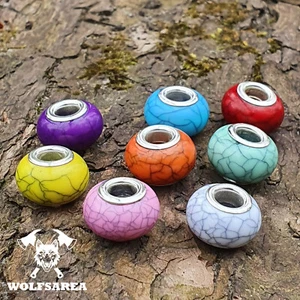 Acrylperlen 10 Stück Mix Großloch Großlochperlen Paracord Basteln Marmor Optik - Bild 1 von 12