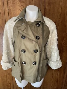 Hei Hei Anthropologie Sequin Sparkle Embellished Sleeve Double Breasted Jacket S - Picture 1 of 11