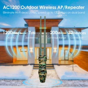 Wifi amplifier AC1200 Outdoor Wireless AP/Repeater Wi-Fi range extender 2.4G/5G - Picture 1 of 8