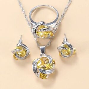 Twisted Charm Acrylic Crystal Necklace Jewelry Women Earring Ring Necklaces 1set