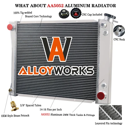 Radiator 4 Rows Aluminum For 1985-93 Chevrolet G10 G20 GMC G1500 G2500 4.3L V6 - Image 1 of 4