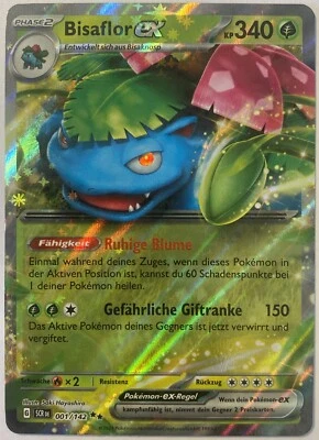 Pokemon Bisaflor EX Deutsch 001/142 Stellarkrone Near Mint - Bild 1 von 2