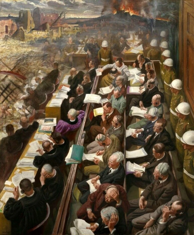 The Nuremberg Trial by Laura Knight Art Print – Courtroom & War History 1946 - Image 1 of 1