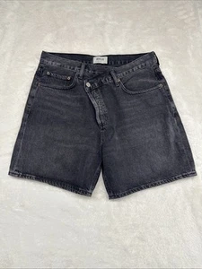Agolde Size 29 Criss Black Denim Asymmetric Button-Fly Momentum - Picture 1 of 8