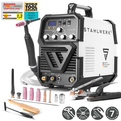 STAHLWERK Schweißgerät 2 in 1 Kombi AC/DC WIG 200 ST IGBT – ARC/MMA/E-Hand 200 A - Bild 1 von 4