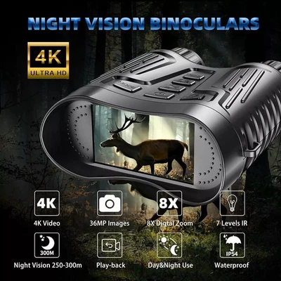 Night Vision Goggles Digital Binoculars 8x Zoom Infrared Scope Camera Infrared - Image 1 of 4
