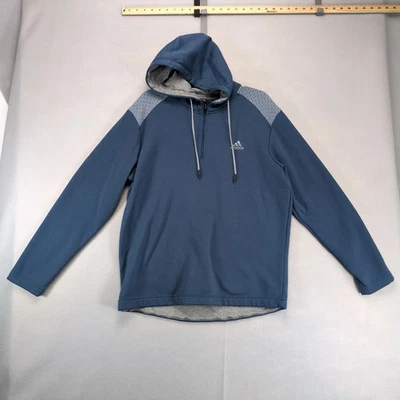 Adidas Golf 1/4 Zip Tech Hoodie Men's L Pullover Navy Gray Fleece Performance - Image 1 of 4