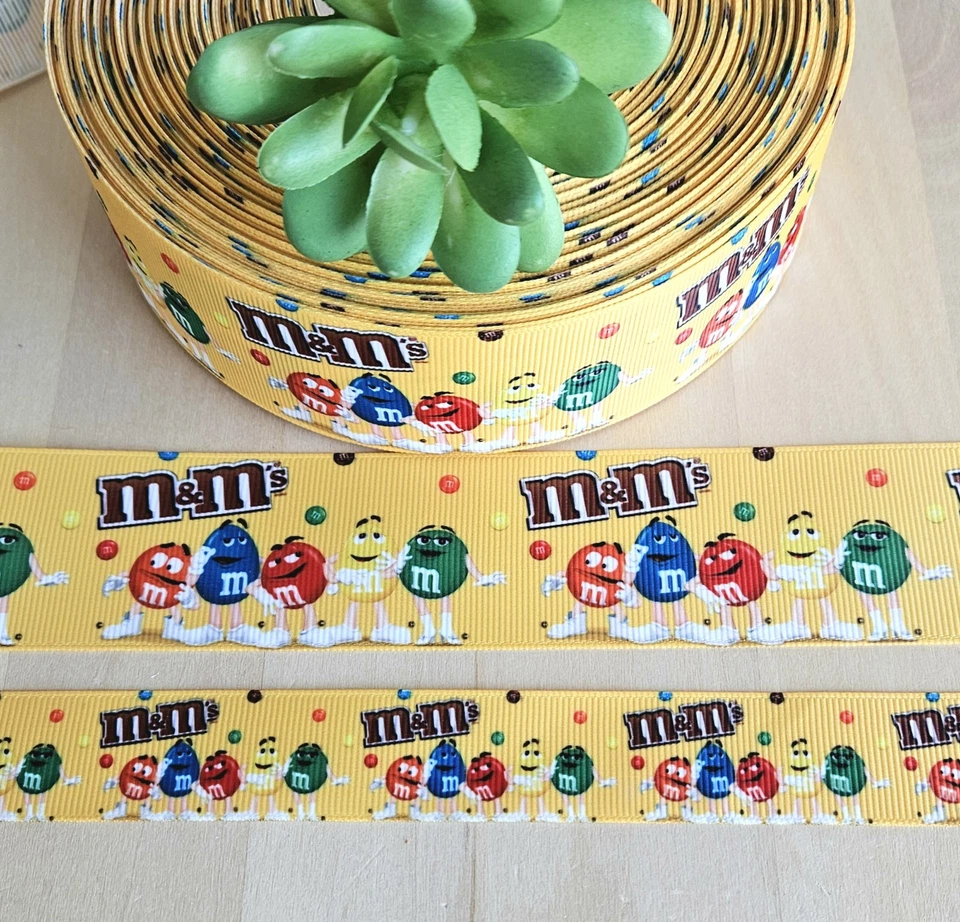 Cinta de grosgrain caramelo 7/8 y 1,5" (1 YD) M & M cinta caramelo cacahuete M & M Foto 1 de 1