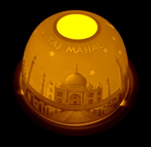 Bernardaud Limoges Lithopane Porcelain Votive Candle Holder TAJ MAHAL, INDIA - Picture 1 of 5