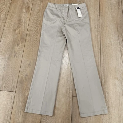 NWT Charter Club Pant Shop Pants Women's Sz 8 Beige Mid Rise Straight Leg Pocket - Image 1 of 4