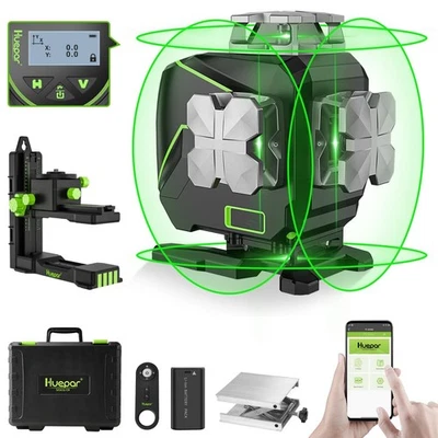 Laser Level 360 Self Leveling, 4x360° Green 4D Cross Line Laser with LCD Scre... - Image 1 of 4