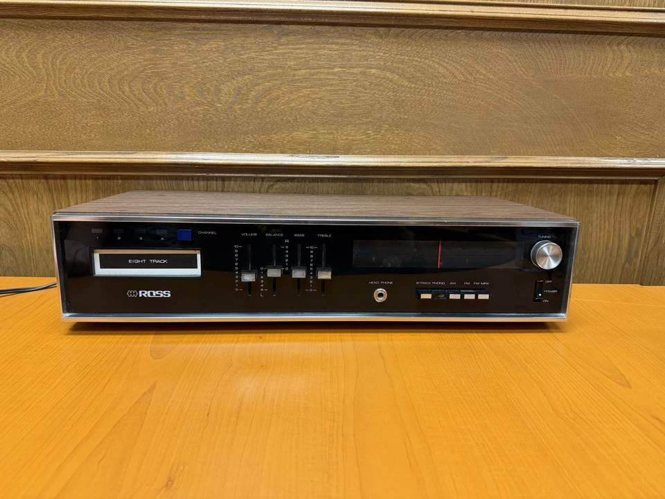 Receptor estéreo vintage Ross modelo 6800 AM/FM/phono/8 pistas, probado, Japón Foto 1 de 4