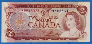 Canada $2 1974 BC-47aA / P-86a  QE Light Circ. Replacement Note (EF) *BM4677173 - Picture 1 of 3