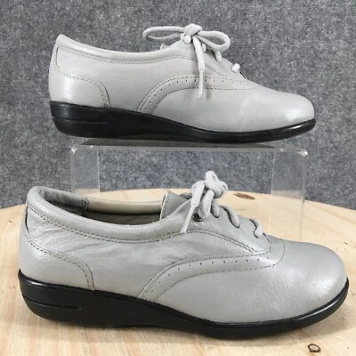 Dr Scholls Shoes Womens 5 M Comfort Sneakers E6Y-06 Gray Leather Lace Up Flats - Image 1 of 4