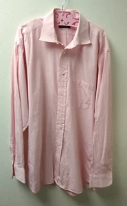Burberry London Shirt Men Size 16.5 L Pink Button up L/S Pink Gingham Business - Picture 1 of 10
