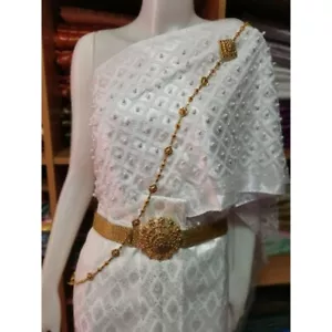 Thai Traditional Wedding Dress Cloth Skirt Top Asia WhiteColor Not include jewer - Picture 1 of 1