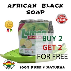 Raw African Black Soap 4oz Bulk Wholesale 100% Natural BUY 2 GET 2 FOR FREE - Picture 1 of 5