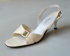 Versani ivory leather open-toe slingback sandals Shoes made in Italy new 922