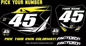 Suzuki RMZ250 07-09 Pre Printed Number plate Backgrounds FAST GUY - Foto 1 di 1