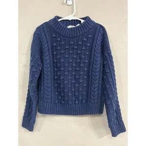 XS 5 Vineyard Vines Navy Blue Bobble Sweater Cable Knit Pullover - Picture 1 of 5