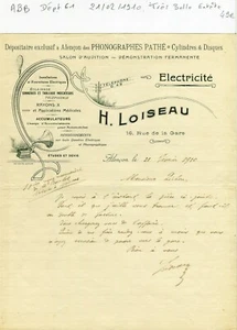 Dépt 61 - Alençon 16 Rue de la Gare - Très Belle Entête Phonographes Pathé 1910 - Picture 1 of 1