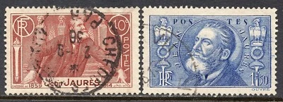 5026 - France 1936 - Jean Jaures - French Socialist Leader - Used Set - Image 1 of 2