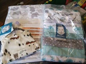 Baby Crib Sheets (2), Baby Hats (3), Baby Flannel Blankets(5) All New  - Picture 1 of 8