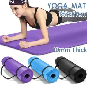 10MM Thick Yoga Mat Pad NBR Nonslip Exercise Fitness Pilate Gym Sports Dance Pad - Picture 1 of 17