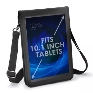 Neoprene Tablet Sleeve with Screen Protector & Adjustable Shoulder Strap (Black) - Picture 1 of 9