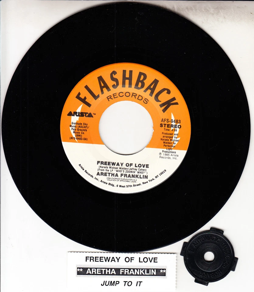 ARETHA FRANKLIN  Freeway Of Love & Jump To It 7" 45 record NEW + juke box strip - Image 1 of 1