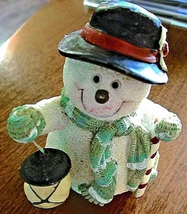 Snowman with Lantern & Candy Cane Stick Figurine Winter Christmas Home Decor - Picture 1 of 7